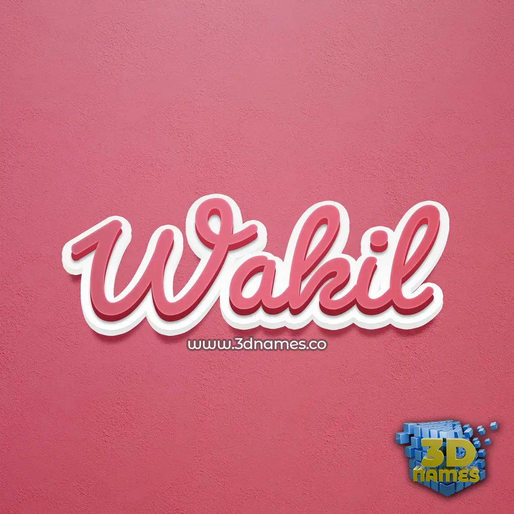 wakil in Red Scribble style - 3D name wallpaper wakil in Red Scribble style - 3D name wallpaper