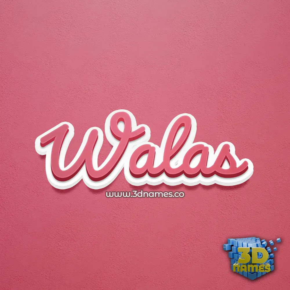walas in Red Scribble style - 3D name wallpaper