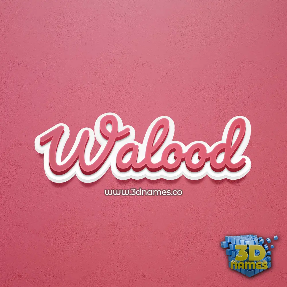 walood in Red Scribble style - 3D name wallpaper