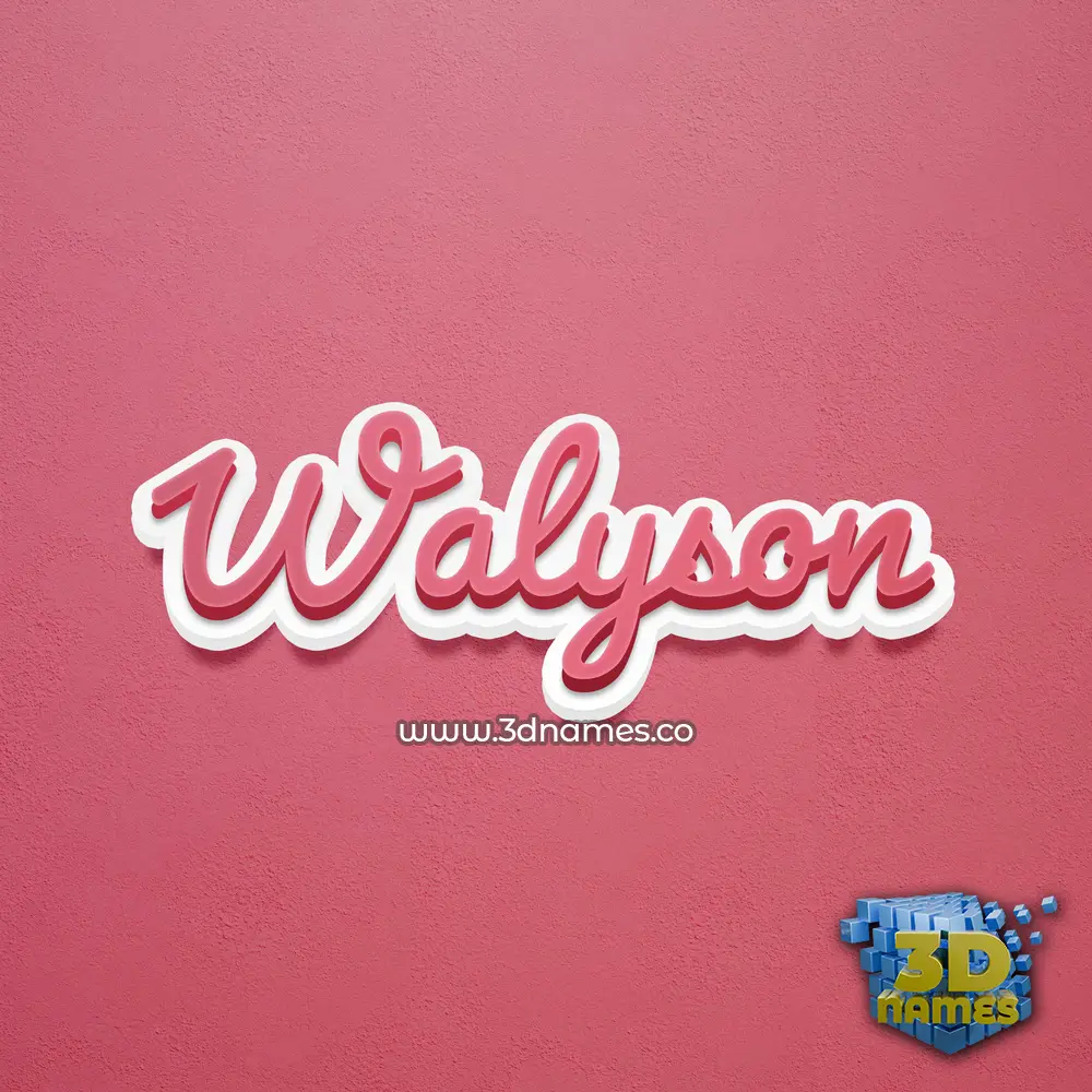 walyson in Red Scribble style - 3D name wallpaper