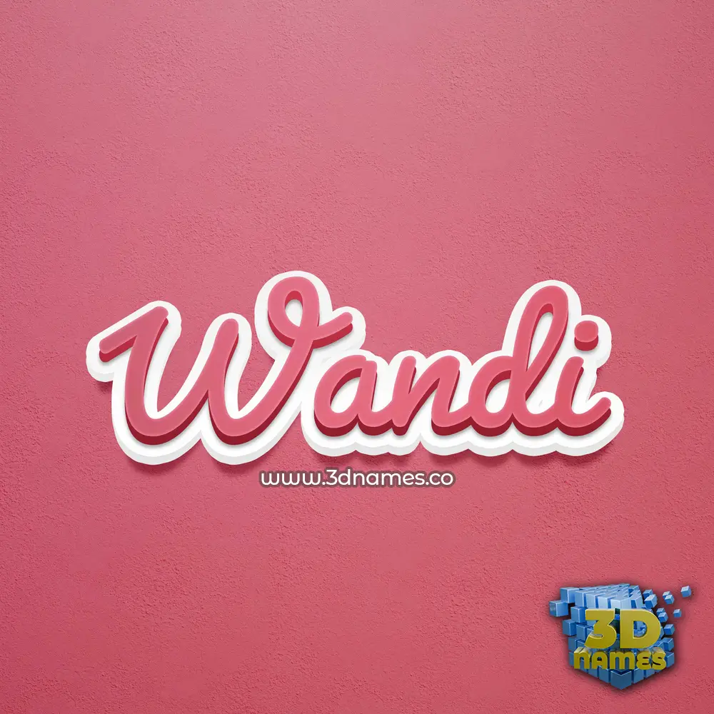 wandi in Red Scribble style - 3D name wallpaper