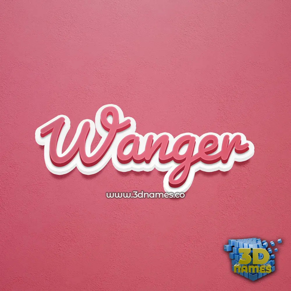 wanger in Red Scribble style - 3D name wallpaper