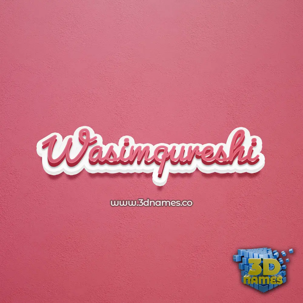 wasimqureshi in Red Scribble style - 3D name wallpaper