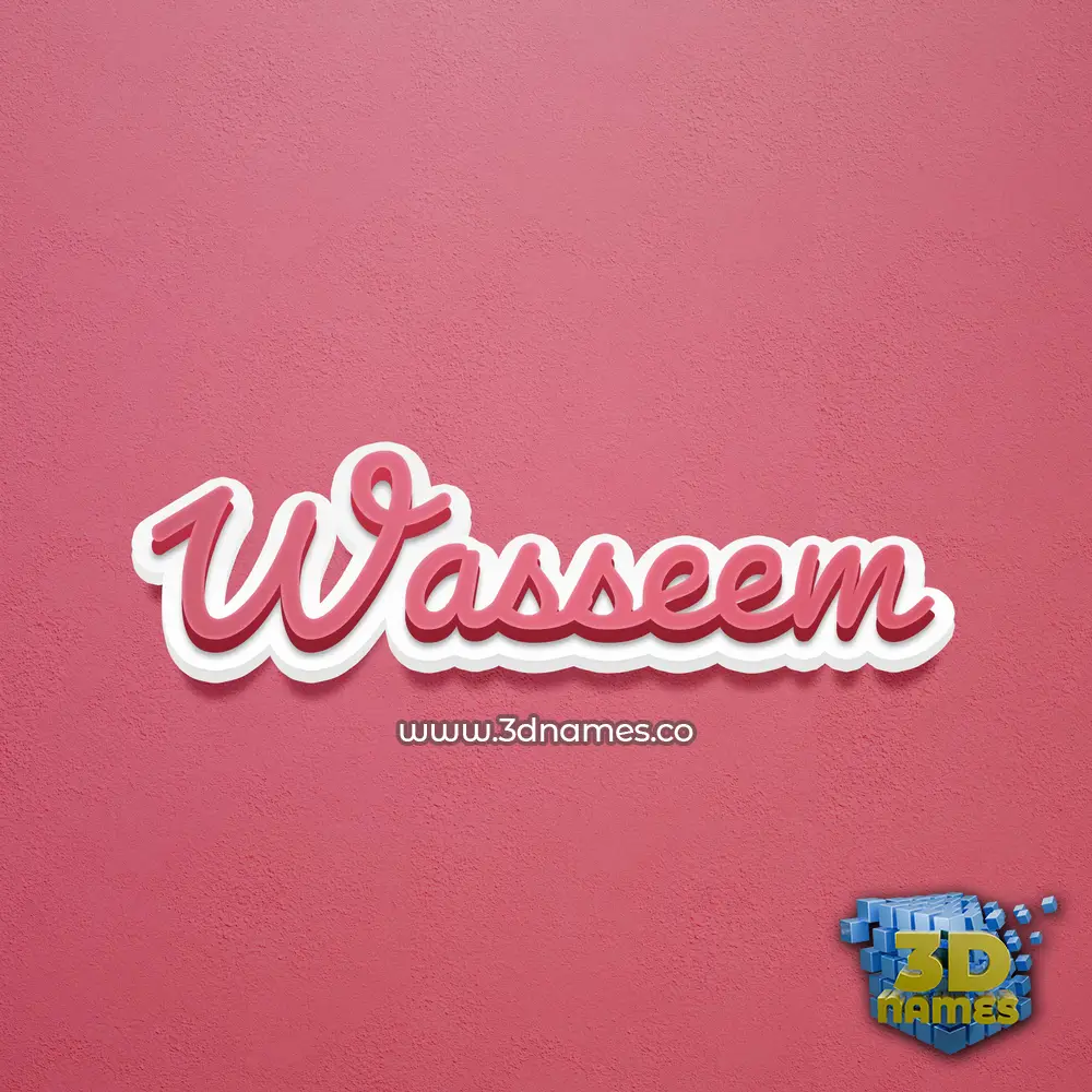 wasseem in Red Scribble style - 3D name wallpaper