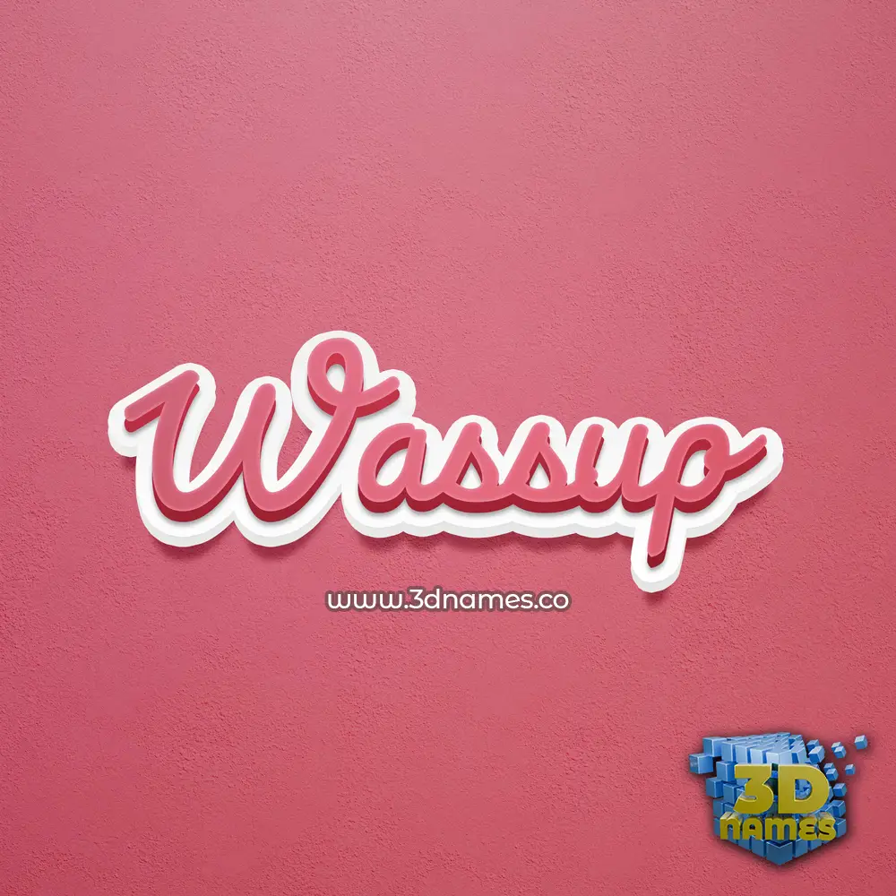 wassup in Red Scribble style - 3D name wallpaper