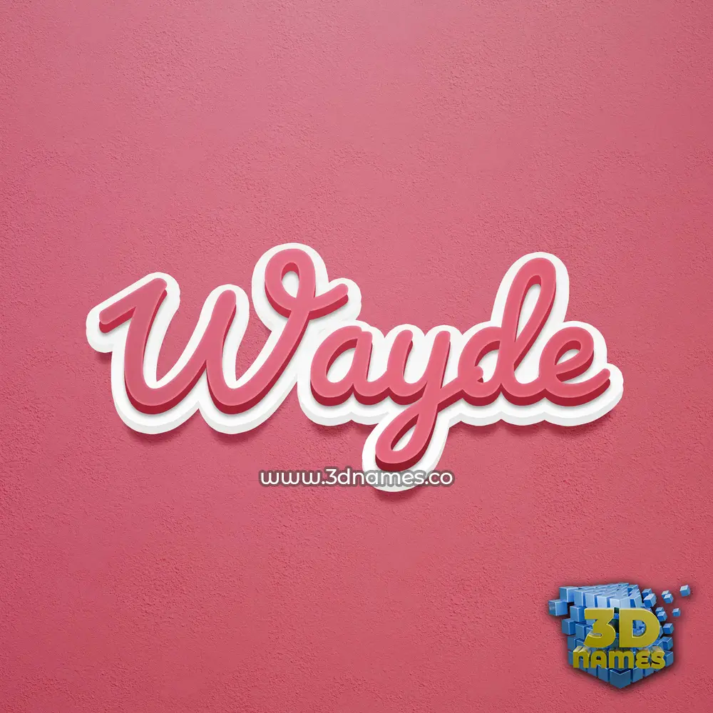 wayde in Red Scribble style - 3D name wallpaper