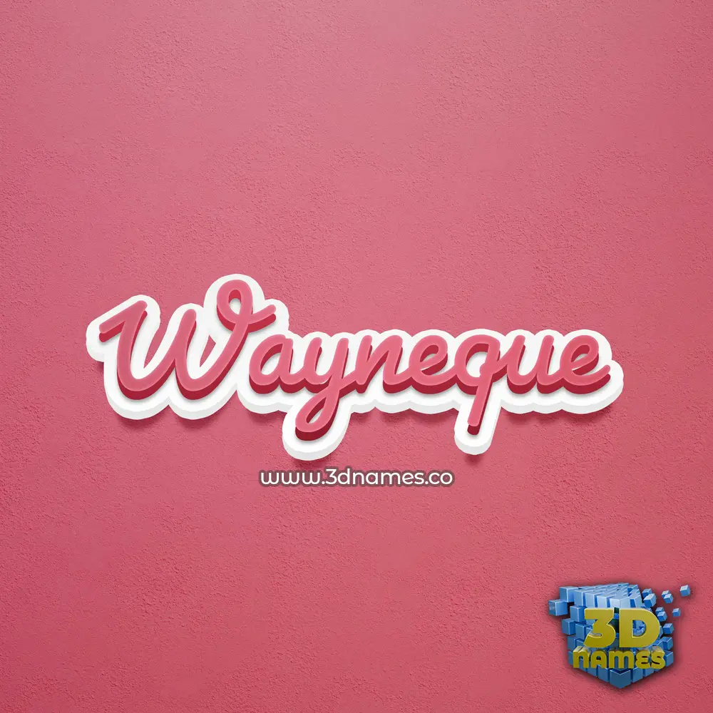 wayneque in Red Scribble style - 3D name wallpaper
