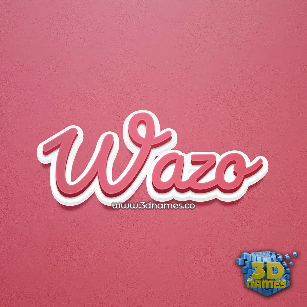 wazo in Red Scribble style - 3D name wallpaper
