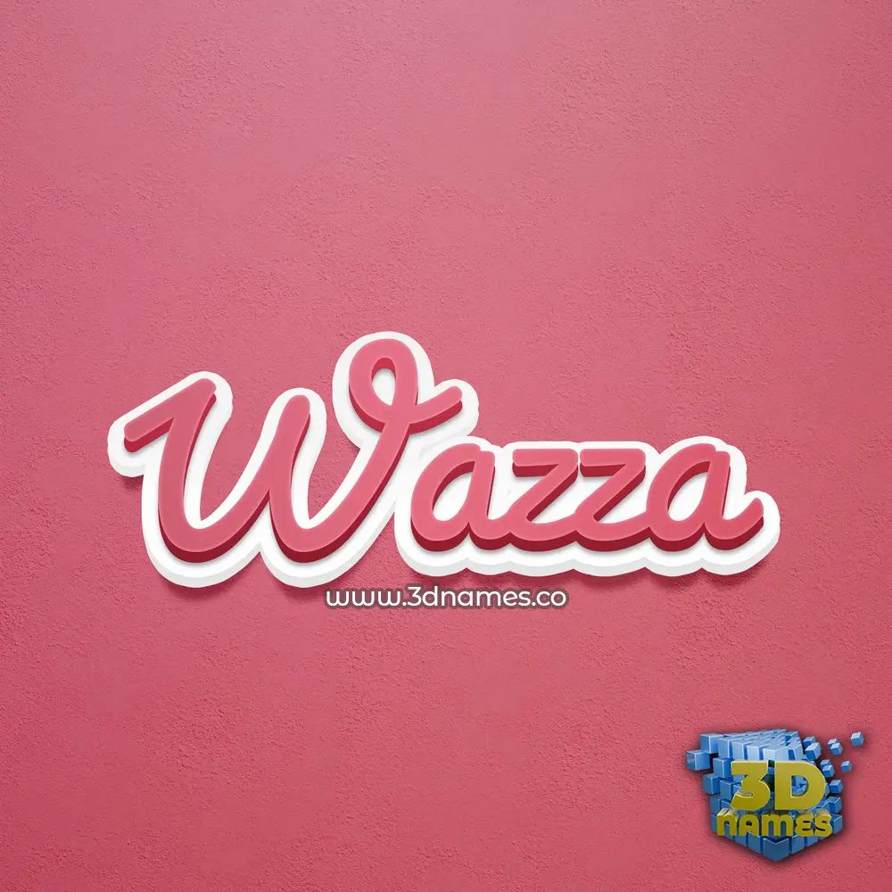 wazza in Red Scribble style - 3D name wallpaper