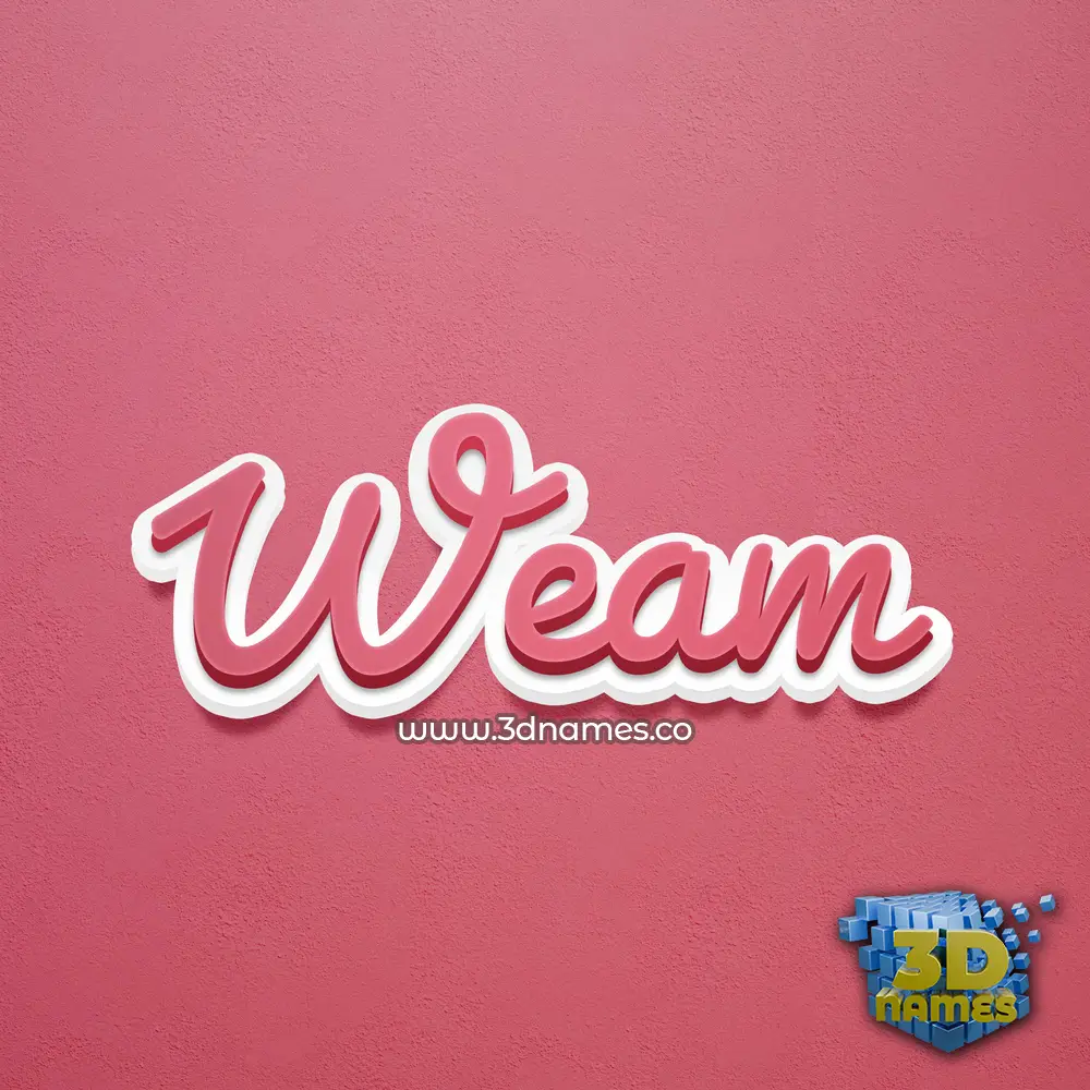 weam in Red Scribble style - 3D name wallpaper