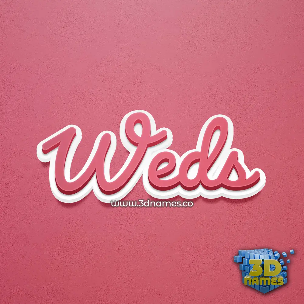 weds in Red Scribble style - 3D name wallpaper