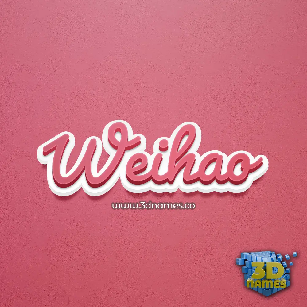 weihao in Red Scribble style - 3D name wallpaper