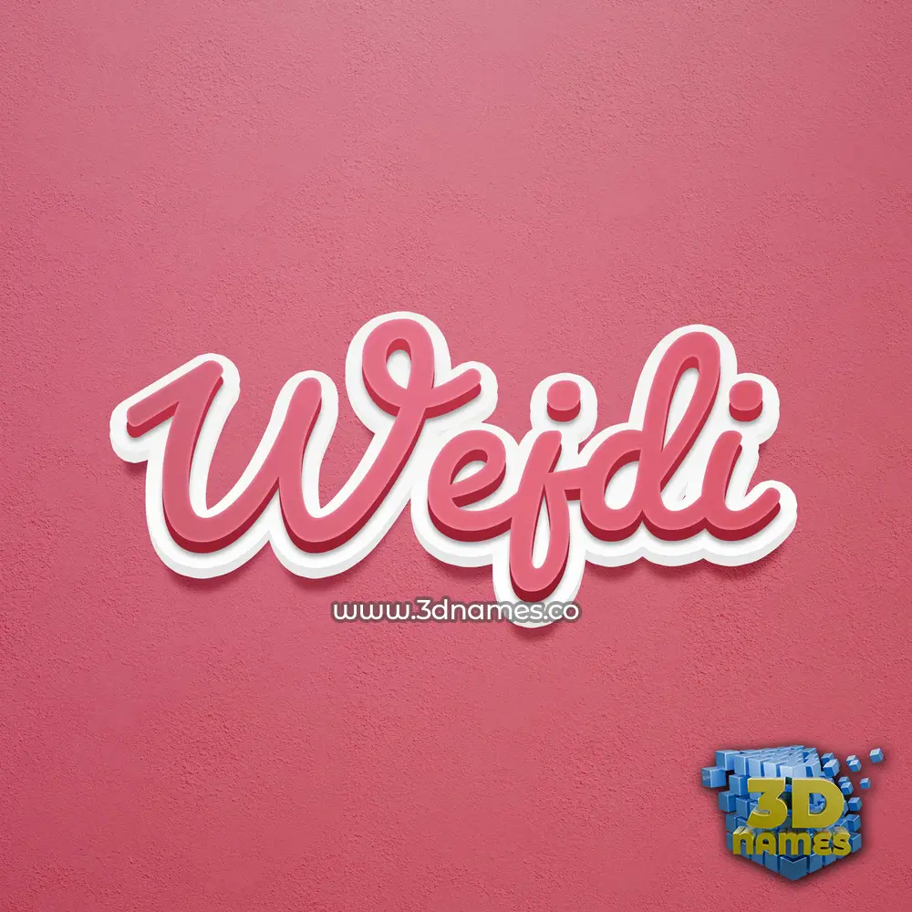 wejdi in Red Scribble style - 3D name wallpaper