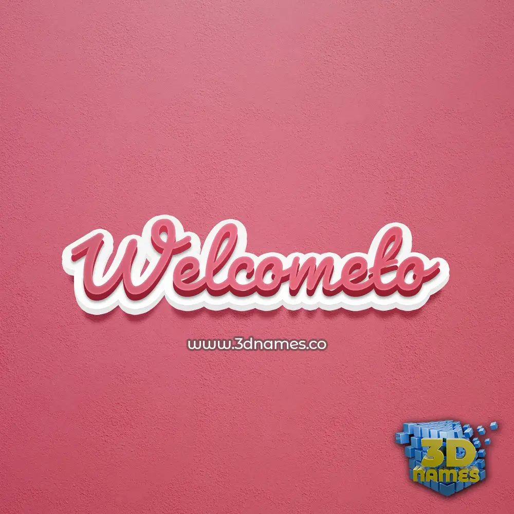welcometo in Red Scribble style - 3D name wallpaper