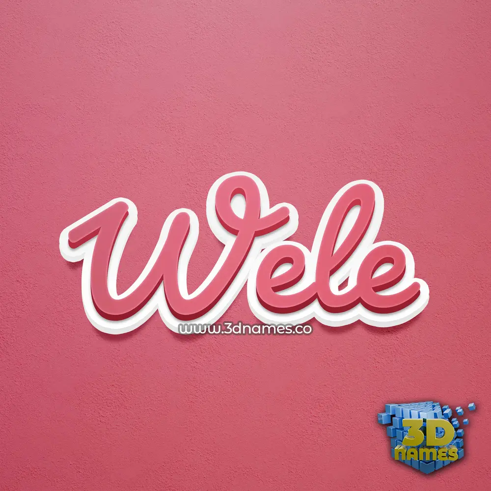wele in Red Scribble style - 3D name wallpaper wele in Red Scribble style - 3D name wallpaper