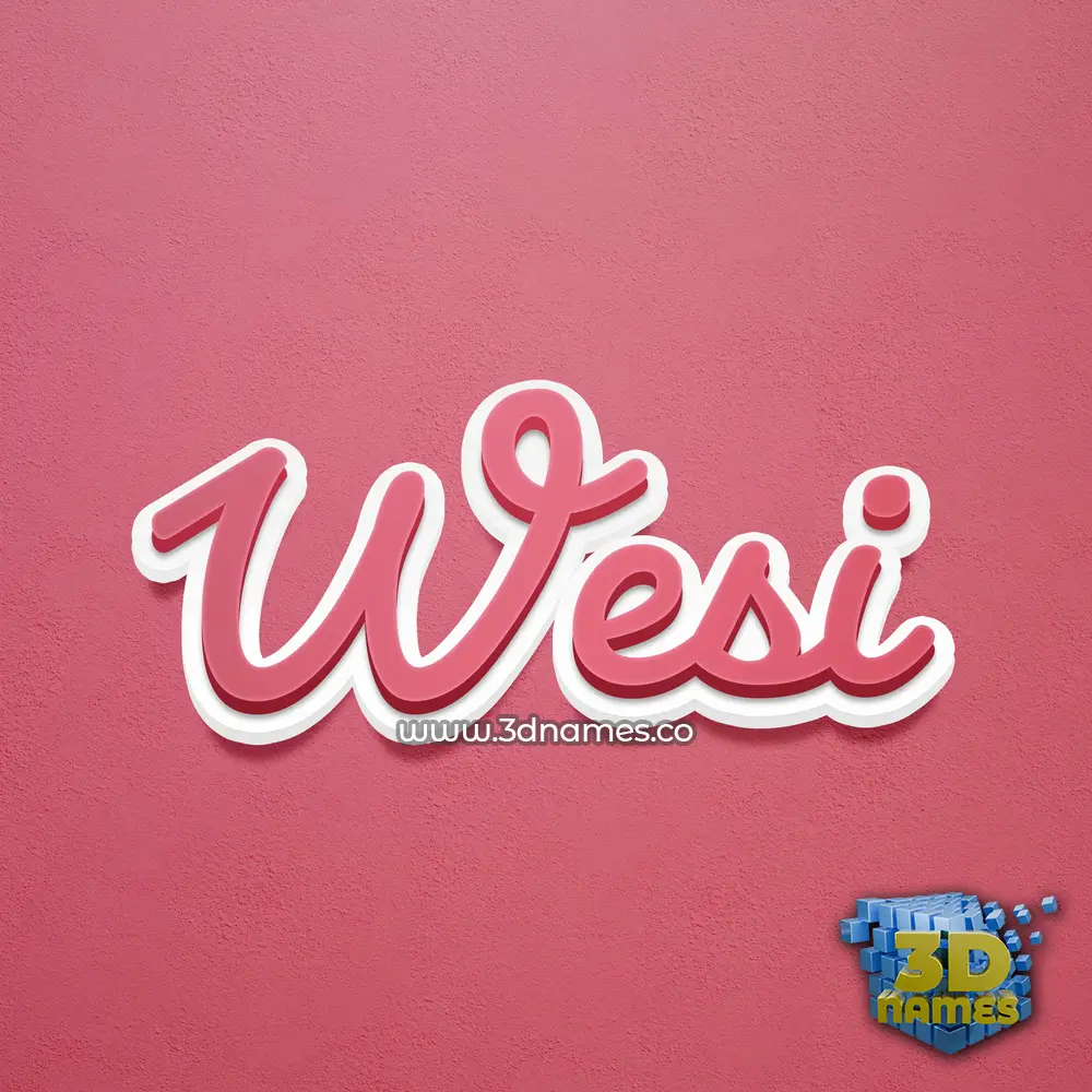 wesi in Red Scribble style - 3D name wallpaper