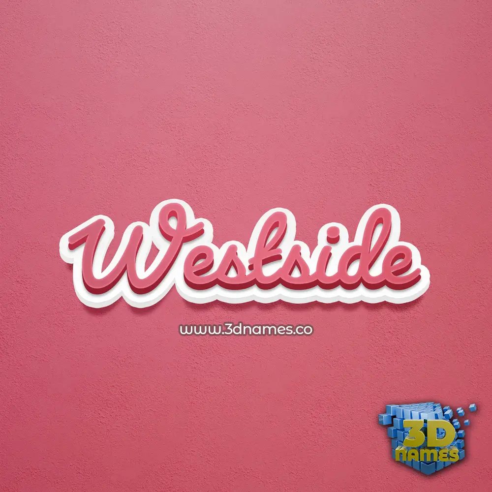 westside in Red Scribble style - 3D name wallpaper
