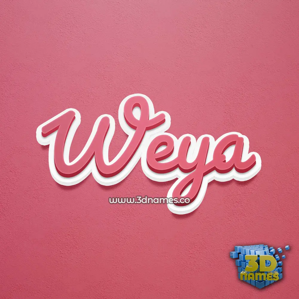 weya in Red Scribble style - 3D name wallpaper