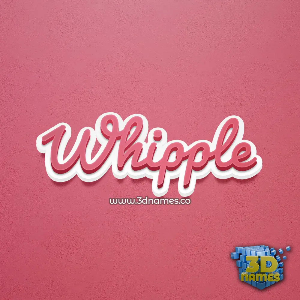 whipple in Red Scribble style - 3D name wallpaper