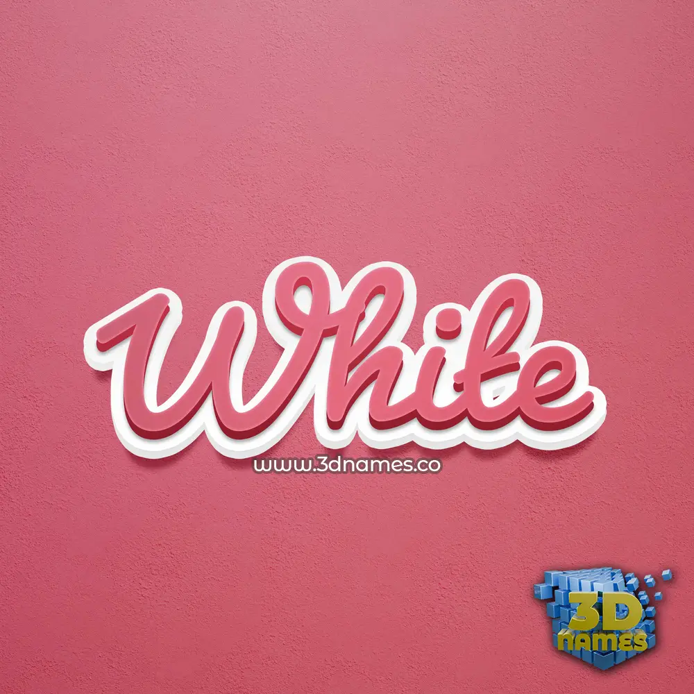 white in Red Scribble style - 3D name wallpaper
