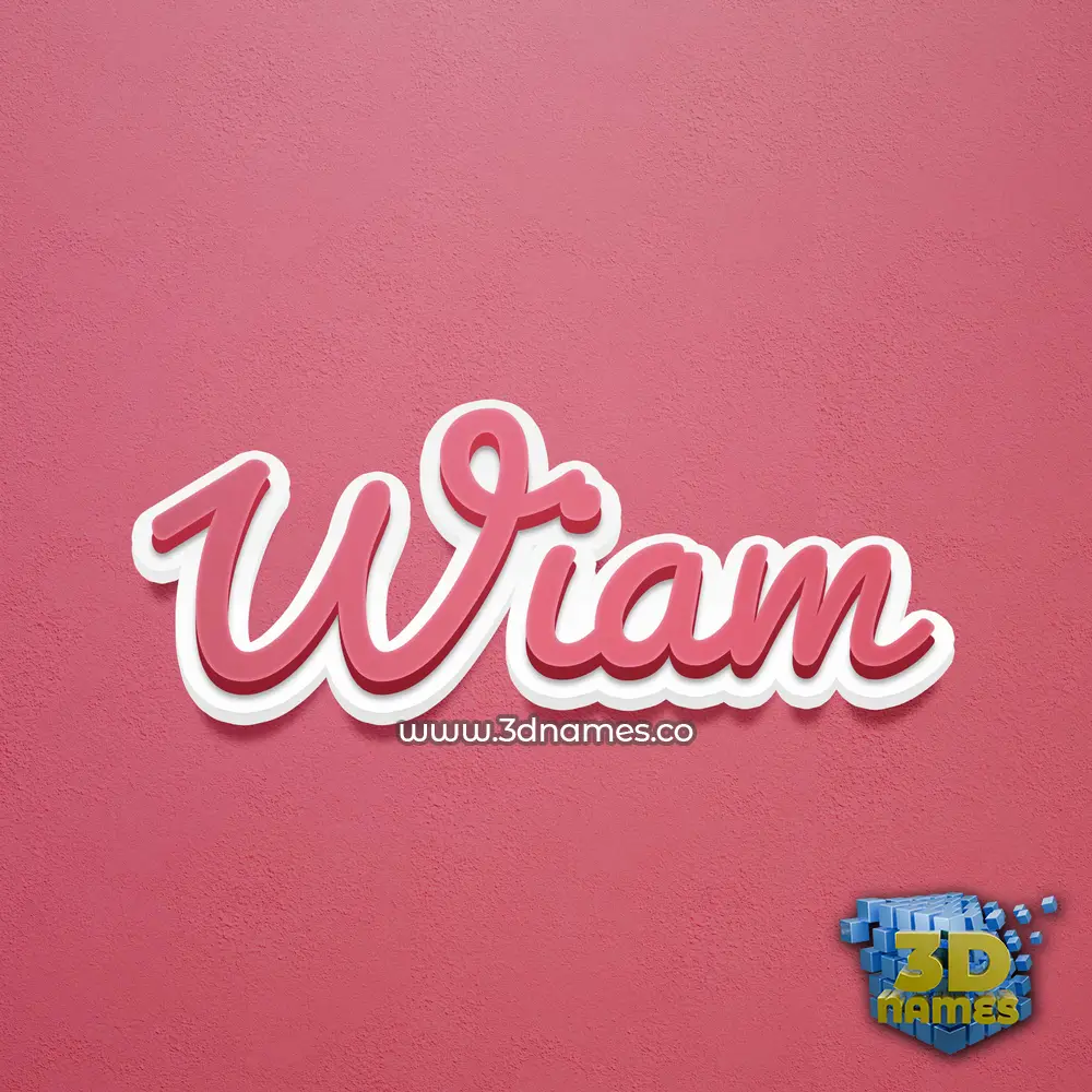 wiam in Red Scribble style - 3D name wallpaper