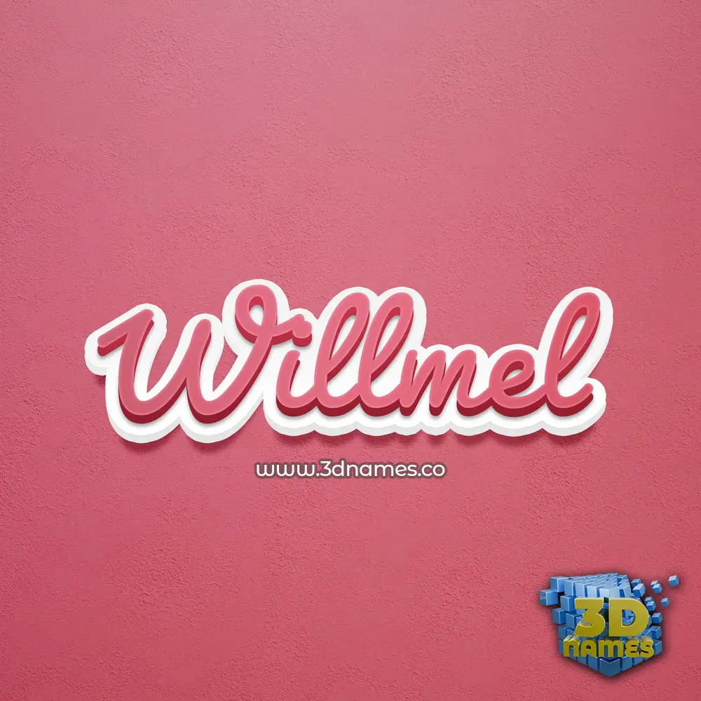 willmel in Red Scribble style - 3D name wallpaper