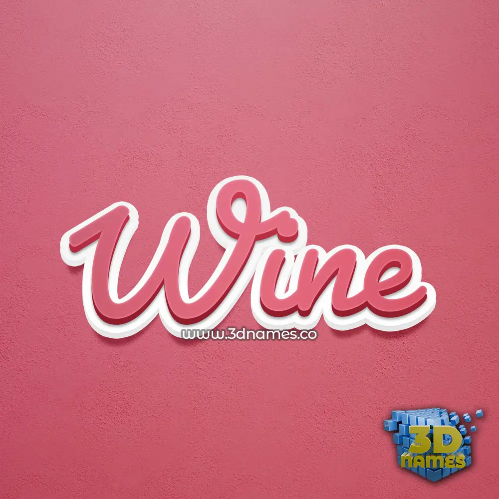 wine in Red Scribble style - 3D name wallpaper