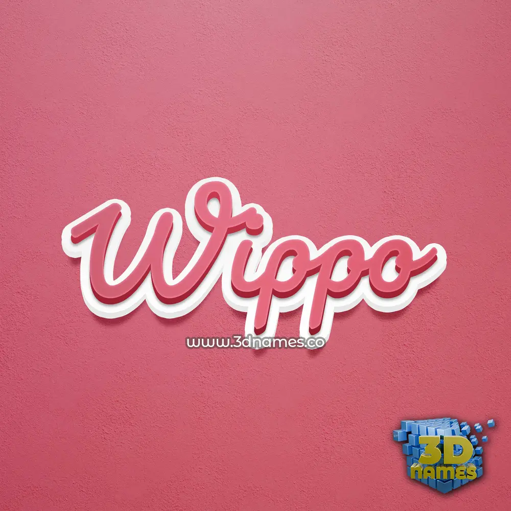 wippo in Red Scribble style - 3D name wallpaper wippo in Red Scribble style - 3D name wallpaper