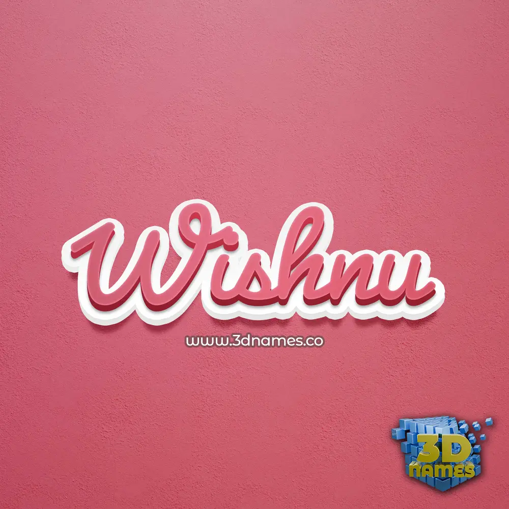 wishnu in Red Scribble style - 3D name wallpaper