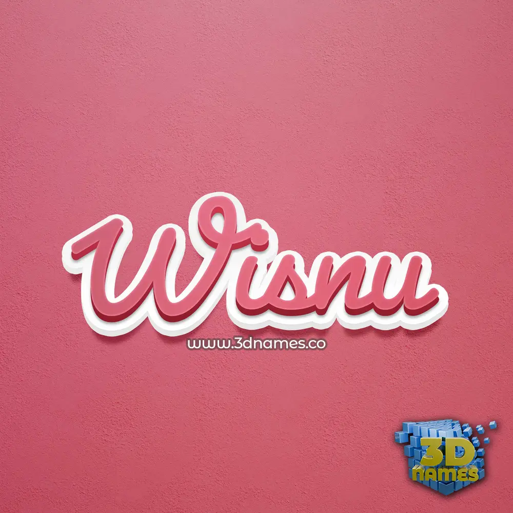 wisnu in Red Scribble style - 3D name wallpaper