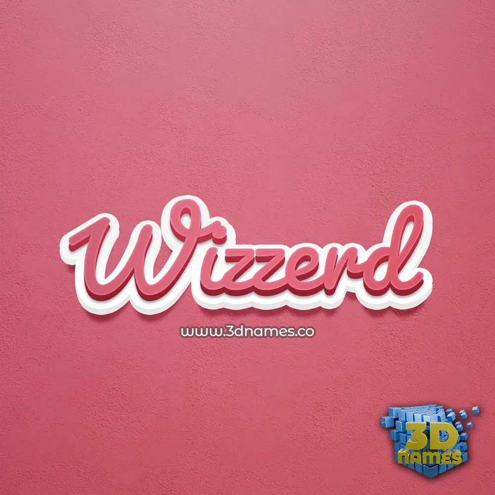 wizzerd in Red Scribble style - 3D name wallpaper