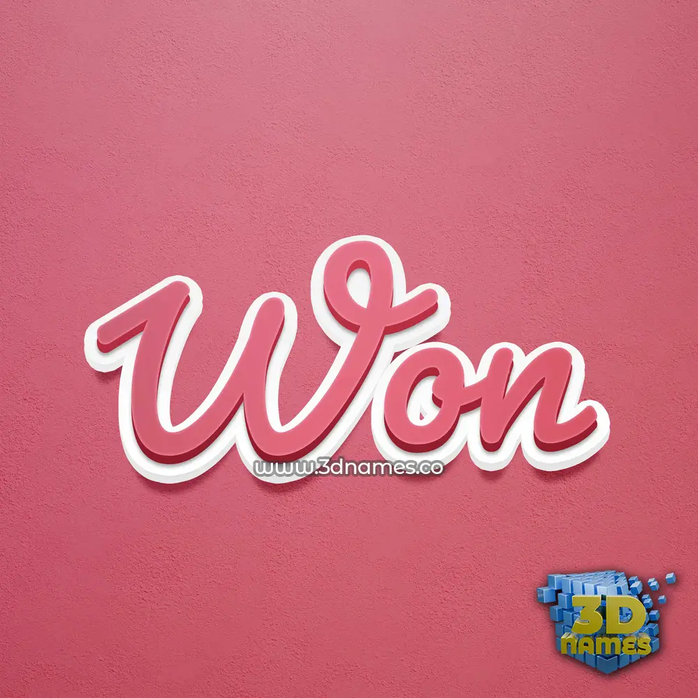won in Red Scribble style - 3D name wallpaper won in Red Scribble style - 3D name wallpaper