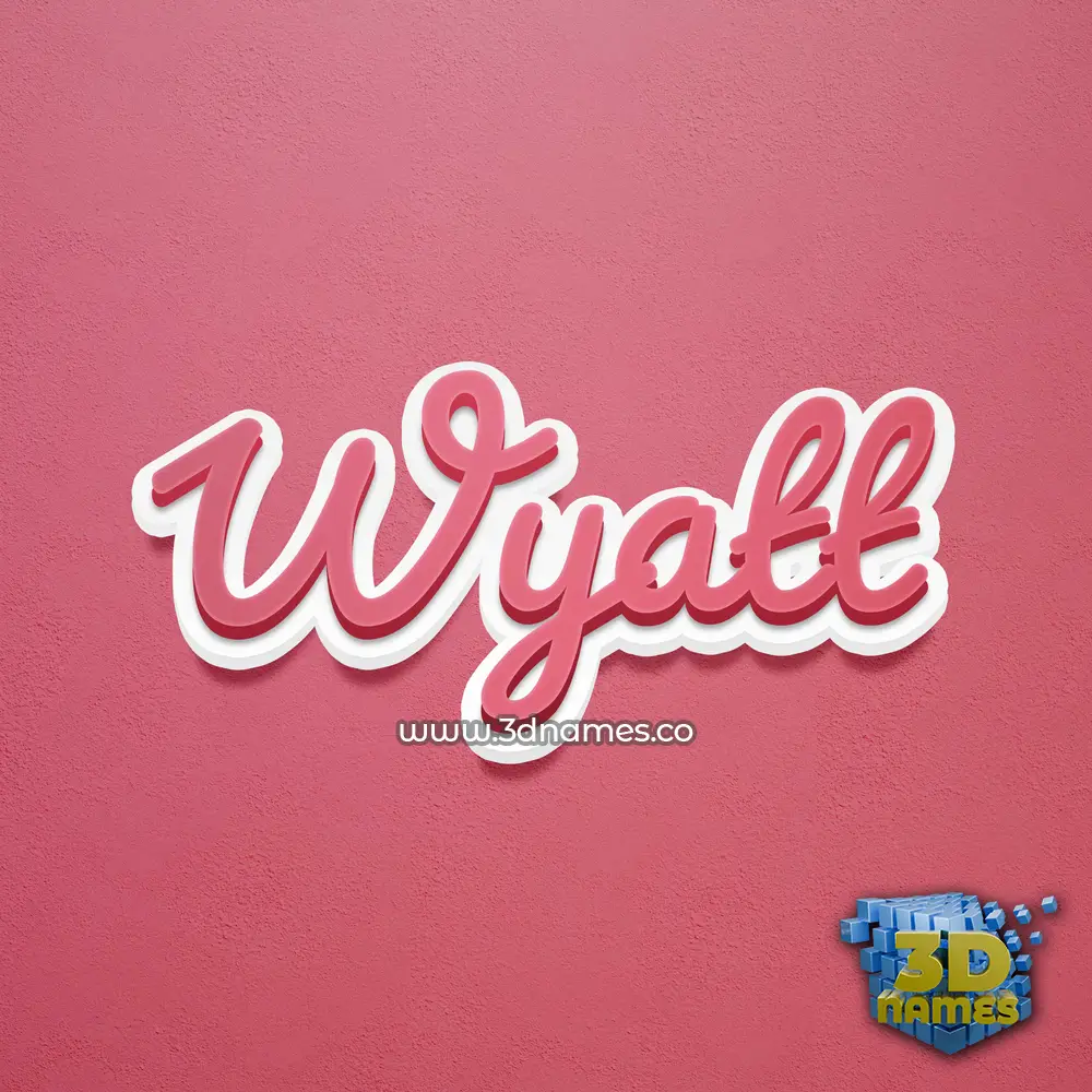 wyatt in Red Scribble style - 3D name wallpaper