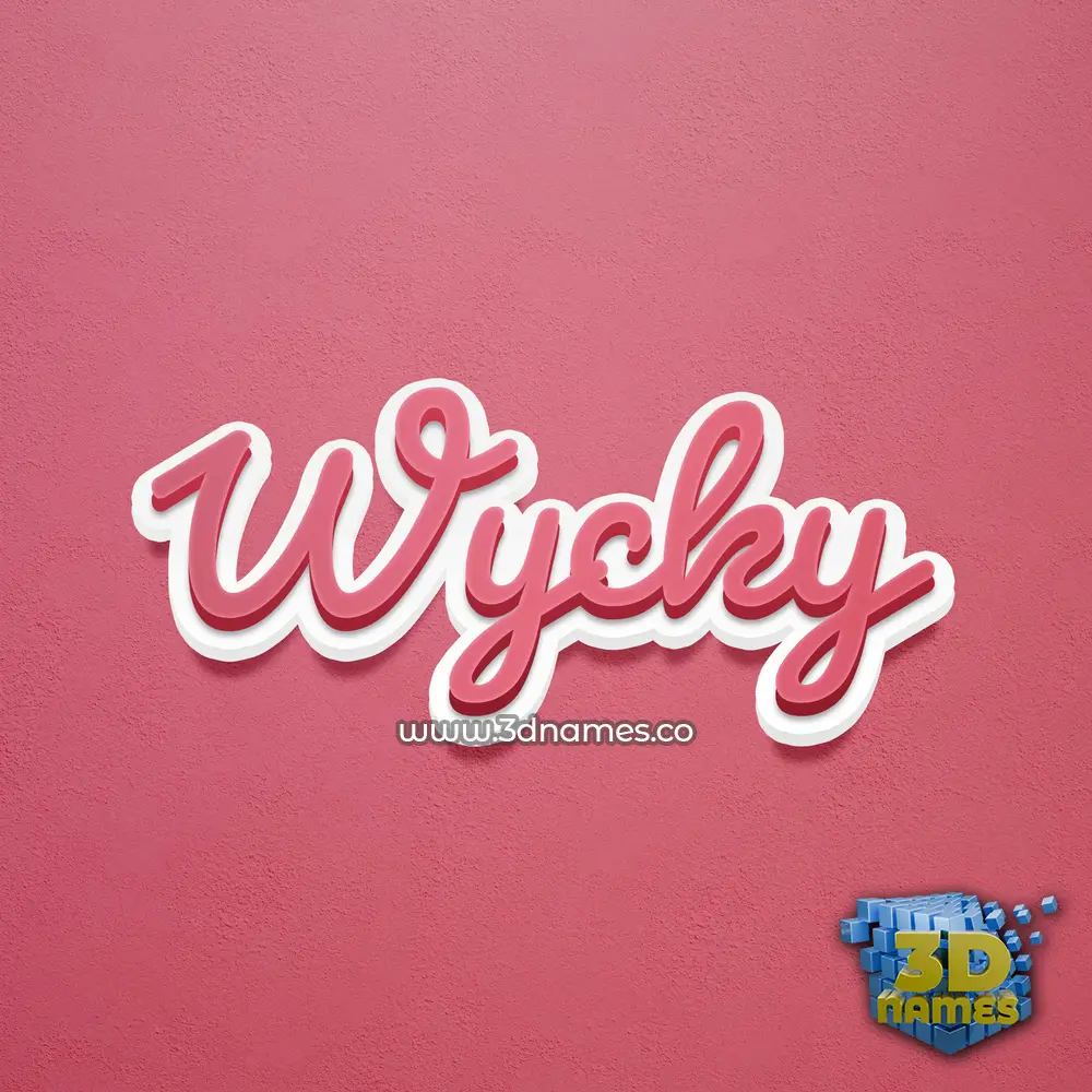 wycky in Red Scribble style - 3D name wallpaper