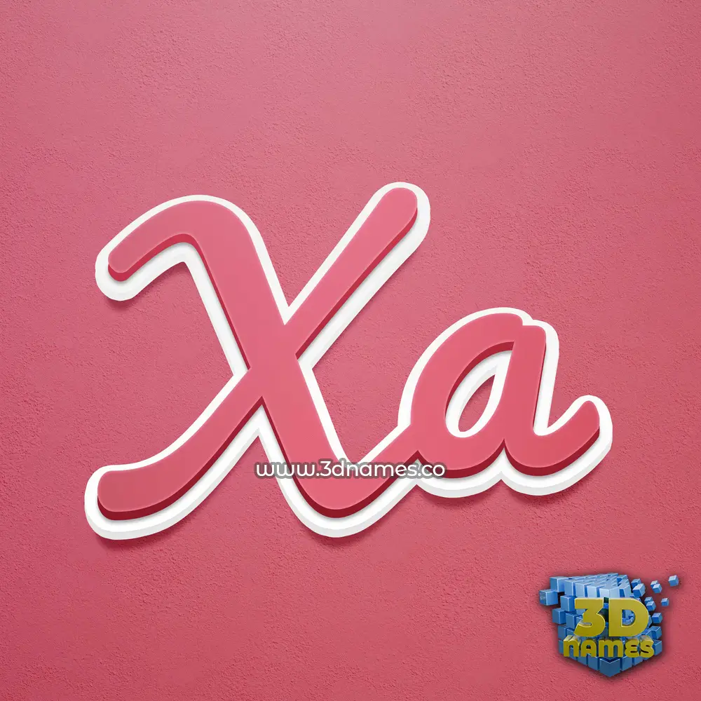 xa in Red Scribble style - 3D name wallpaper xa in Red Scribble style - 3D name wallpaper