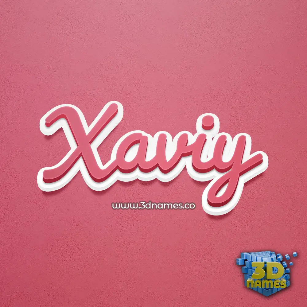 xaviy in Red Scribble style - 3D name wallpaper