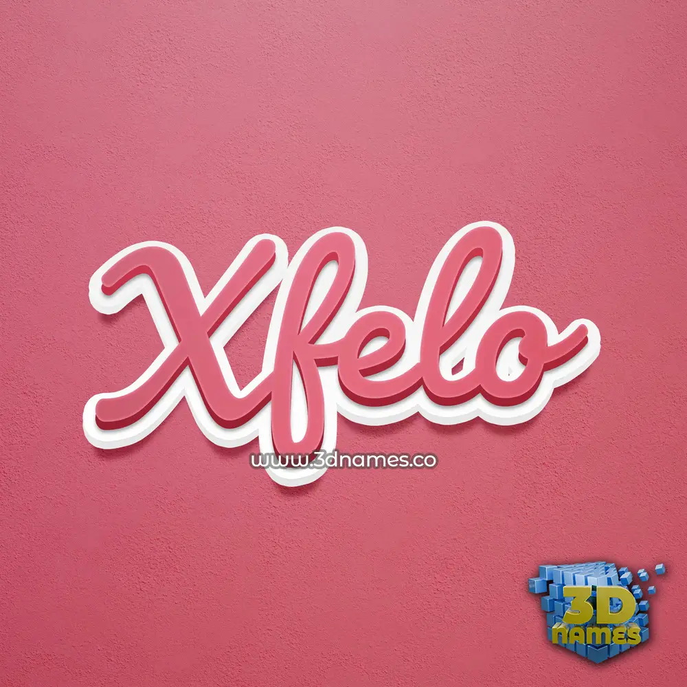 xfelo in Red Scribble style - 3D name wallpaper