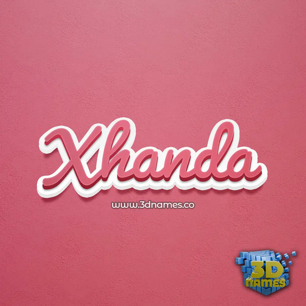 xhanda in Red Scribble style - 3D name wallpaper