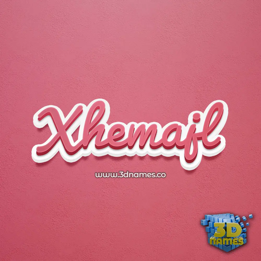 xhemajl in Red Scribble style - 3D name wallpaper