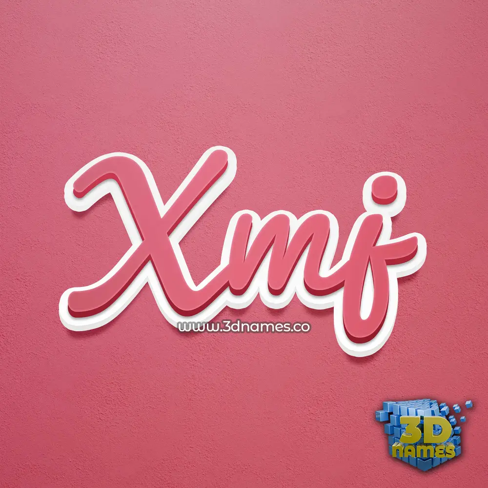 xmj in Red Scribble style - 3D name wallpaper