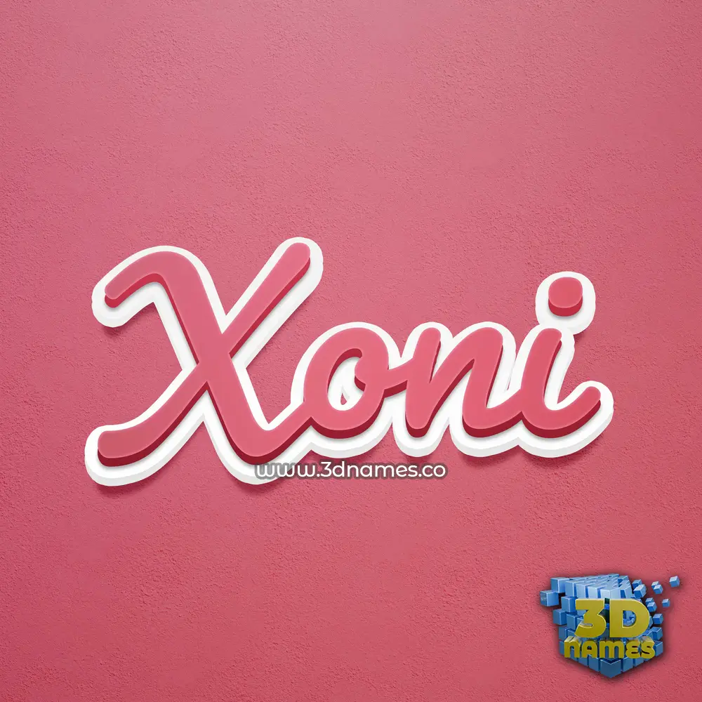 xoni in Red Scribble style - 3D name wallpaper