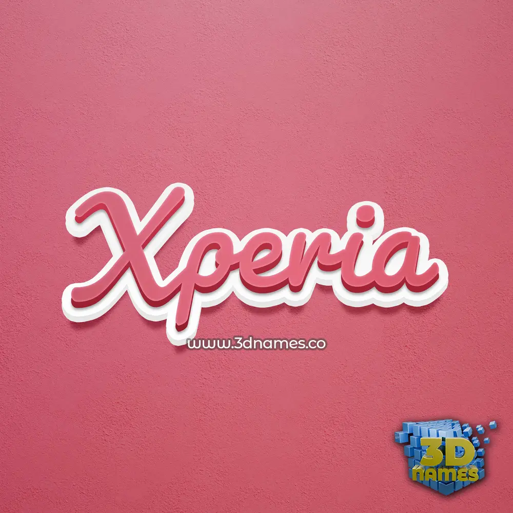 xperia in Red Scribble style - 3D name wallpaper