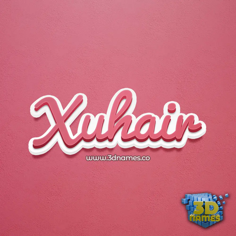 xuhair in Red Scribble style - 3D name wallpaper
