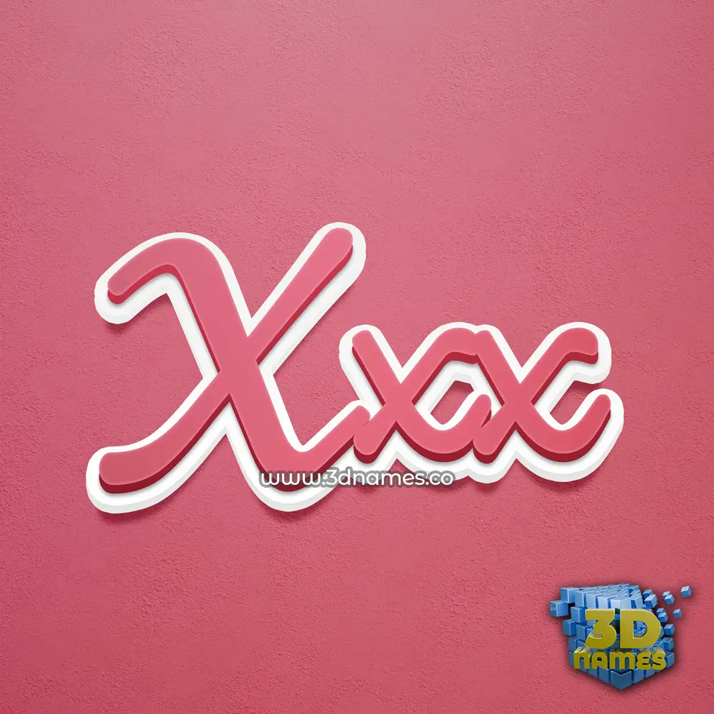 xxx in Red Scribble style - 3D name wallpaper