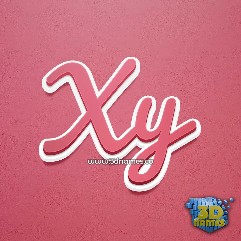 xy in Red Scribble style - 3D name wallpaper