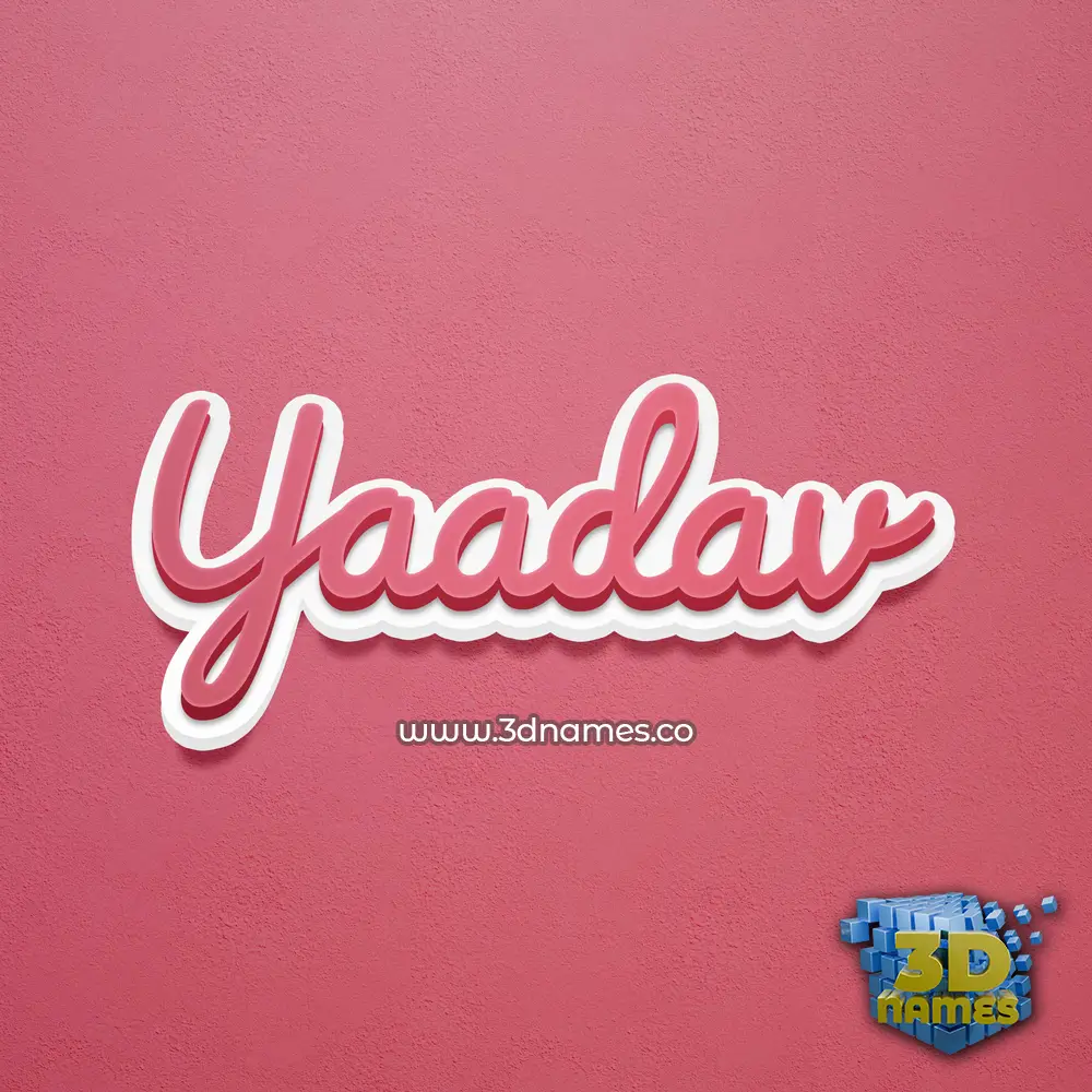 yaadav in Red Scribble style - 3D name wallpaper