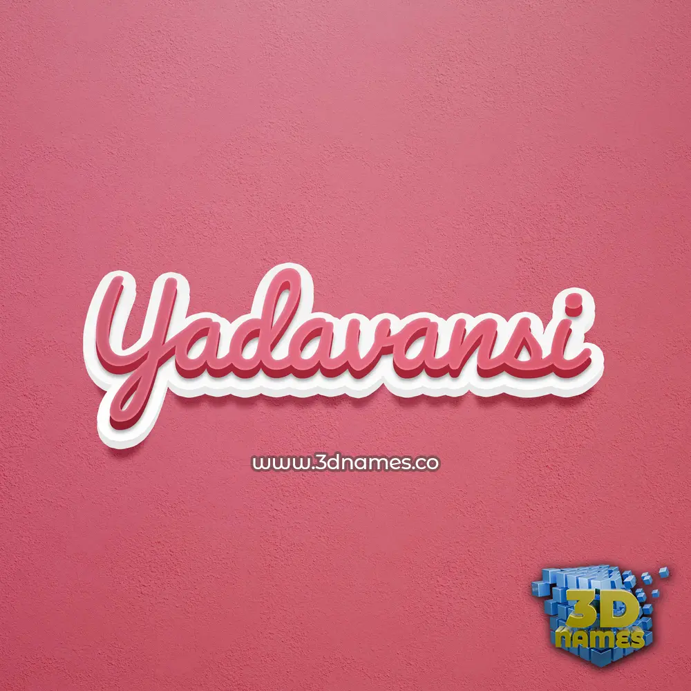 yadavansi in Red Scribble style - 3D name wallpaper