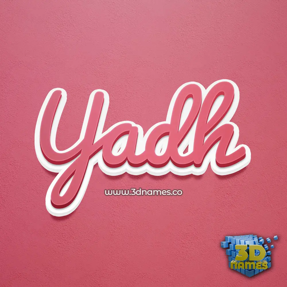 yadh in Red Scribble style - 3D name wallpaper