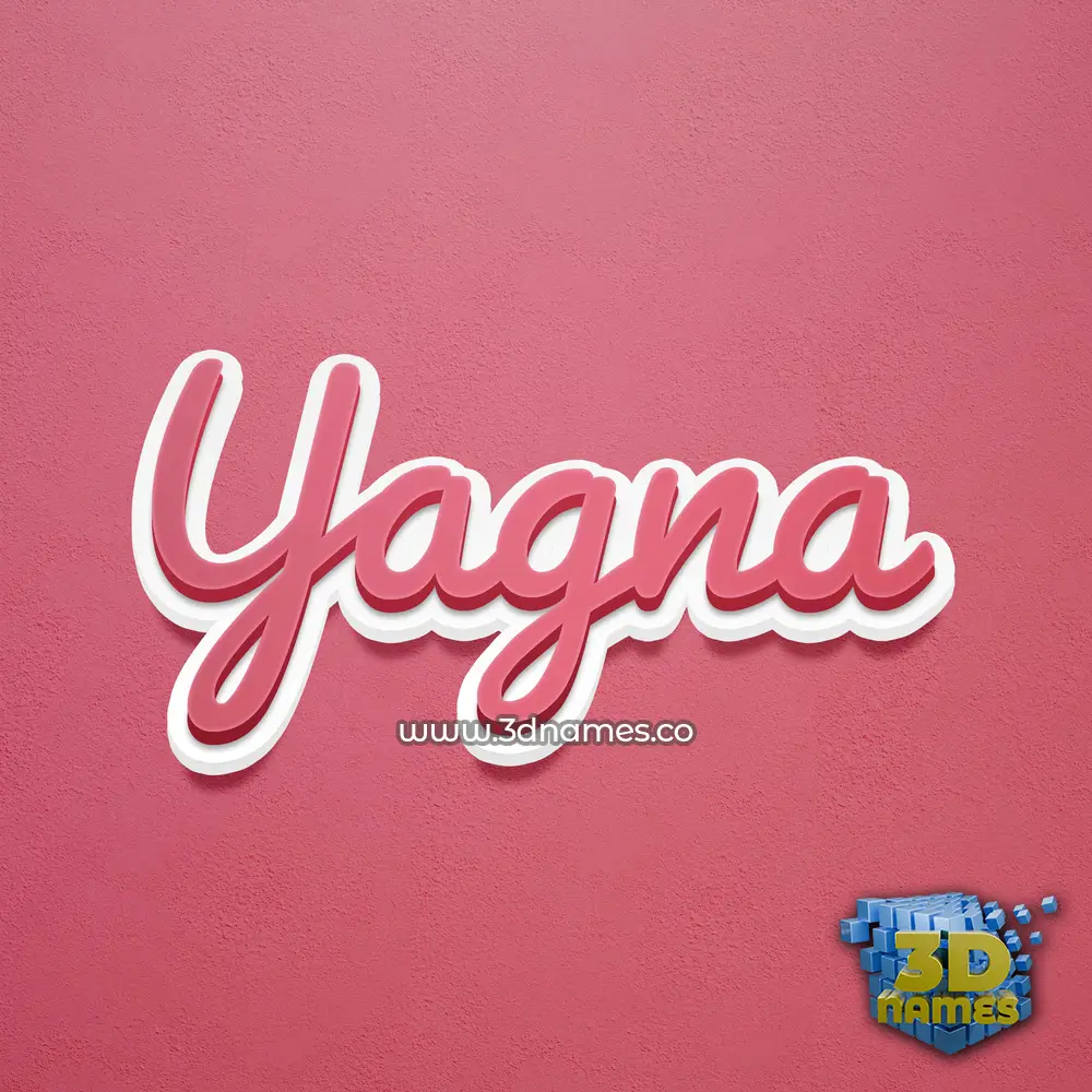 yagna in Red Scribble style - 3D name wallpaper
