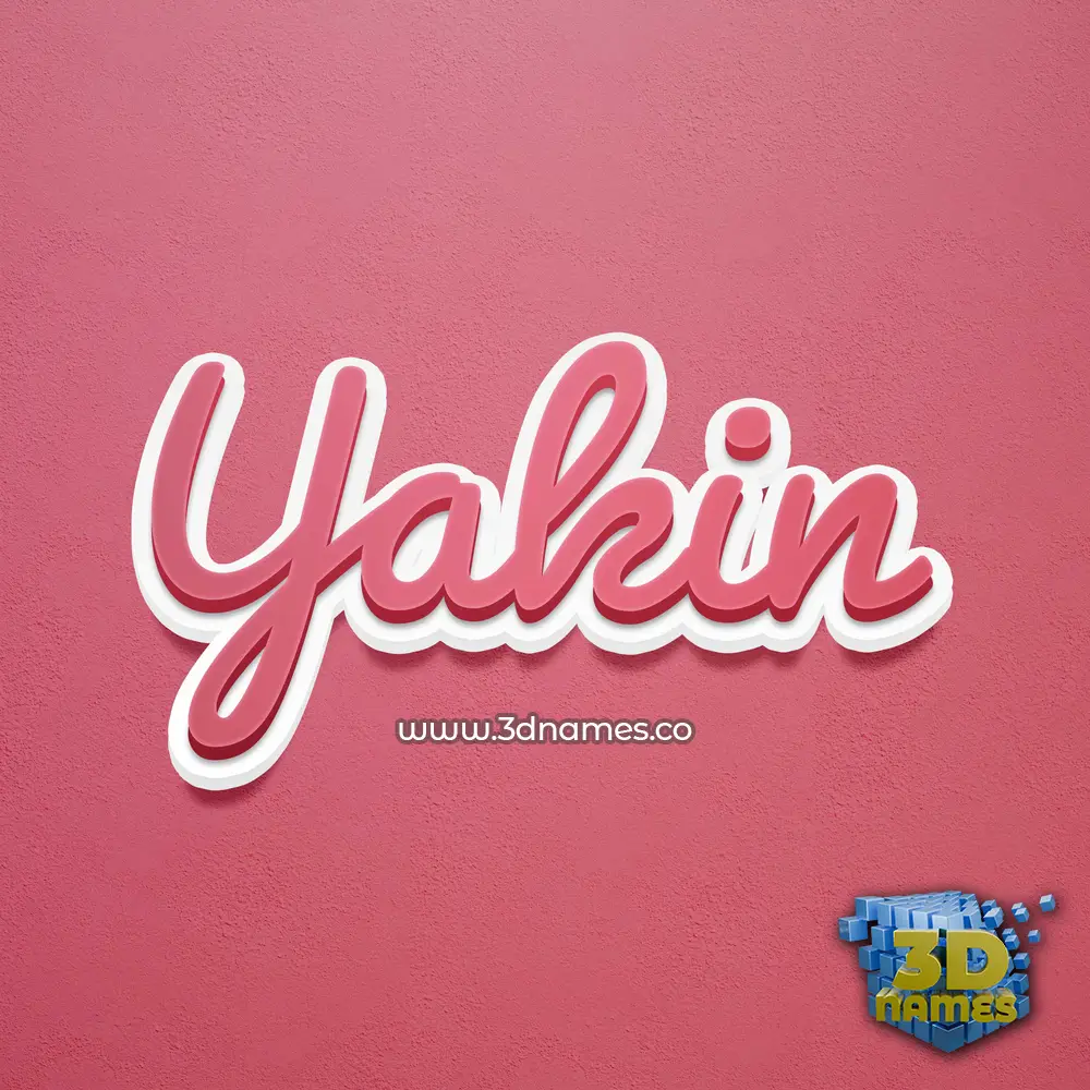 yakin in Red Scribble style - 3D name wallpaper